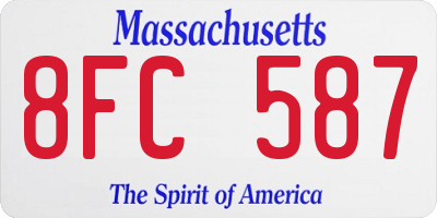 MA license plate 8FC587