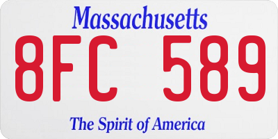 MA license plate 8FC589