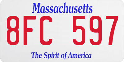 MA license plate 8FC597