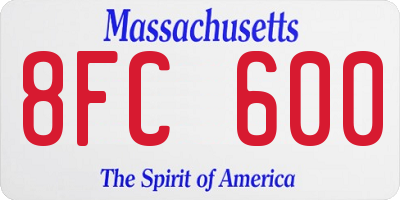 MA license plate 8FC600