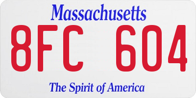 MA license plate 8FC604