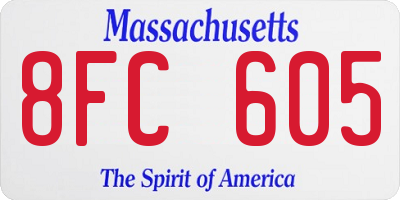 MA license plate 8FC605