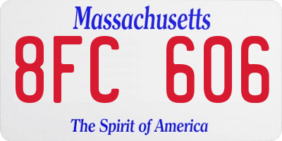 MA license plate 8FC606