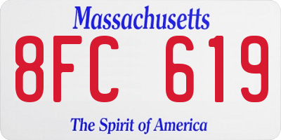 MA license plate 8FC619