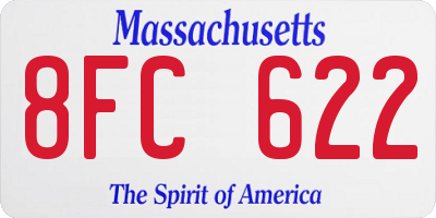 MA license plate 8FC622