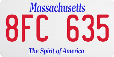 MA license plate 8FC635