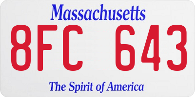MA license plate 8FC643