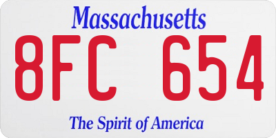MA license plate 8FC654