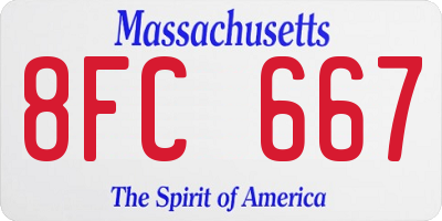 MA license plate 8FC667