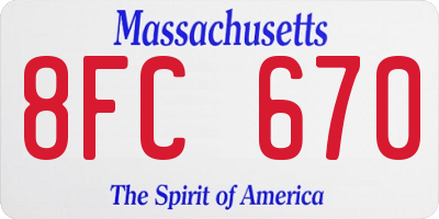 MA license plate 8FC670