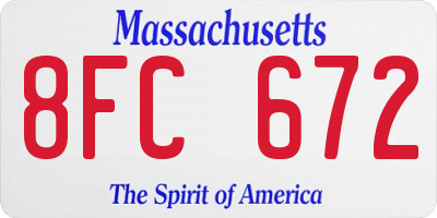 MA license plate 8FC672