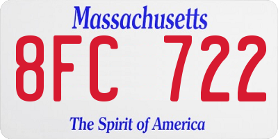 MA license plate 8FC722