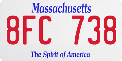 MA license plate 8FC738