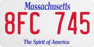 MA license plate 8FC745