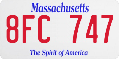MA license plate 8FC747
