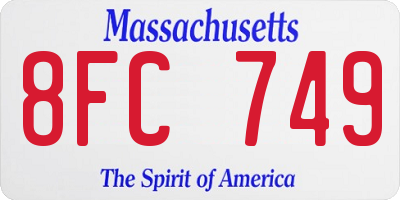 MA license plate 8FC749