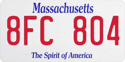 MA license plate 8FC804