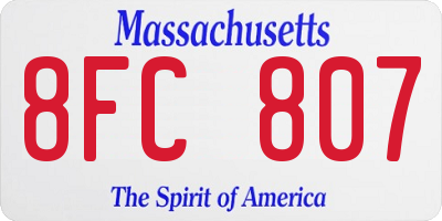 MA license plate 8FC807