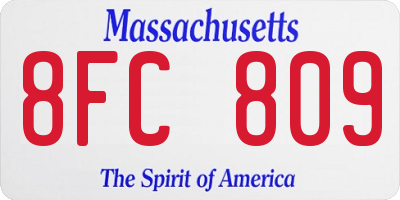 MA license plate 8FC809