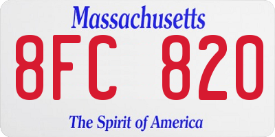 MA license plate 8FC820