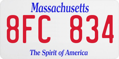 MA license plate 8FC834