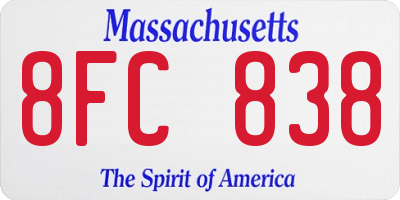 MA license plate 8FC838