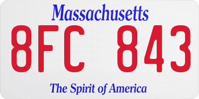 MA license plate 8FC843