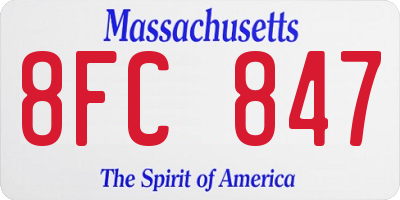MA license plate 8FC847