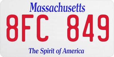 MA license plate 8FC849