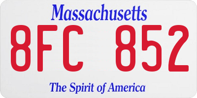 MA license plate 8FC852