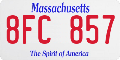 MA license plate 8FC857