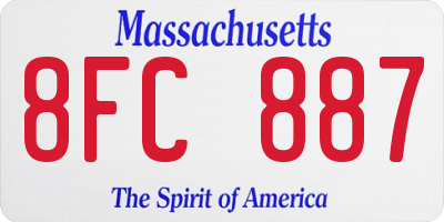 MA license plate 8FC887