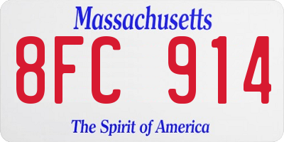 MA license plate 8FC914