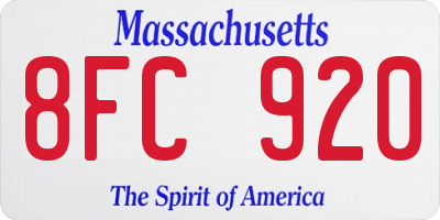MA license plate 8FC920