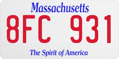 MA license plate 8FC931