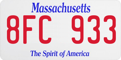MA license plate 8FC933