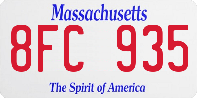MA license plate 8FC935