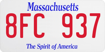 MA license plate 8FC937