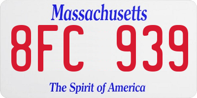 MA license plate 8FC939