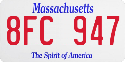 MA license plate 8FC947