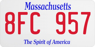 MA license plate 8FC957