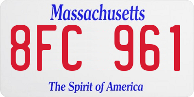 MA license plate 8FC961