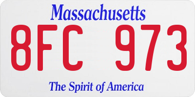 MA license plate 8FC973