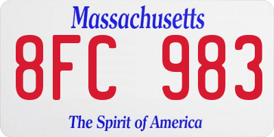 MA license plate 8FC983