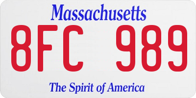 MA license plate 8FC989