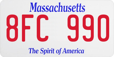 MA license plate 8FC990