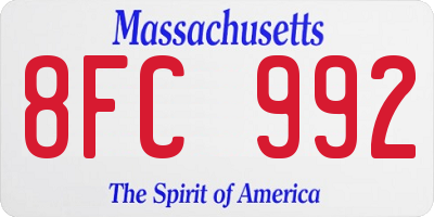 MA license plate 8FC992