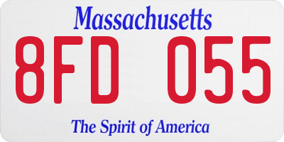 MA license plate 8FD055