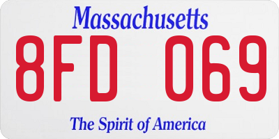 MA license plate 8FD069