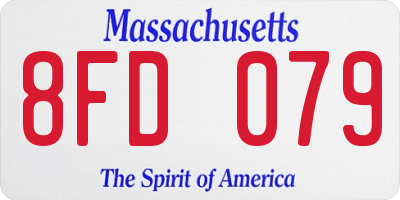 MA license plate 8FD079